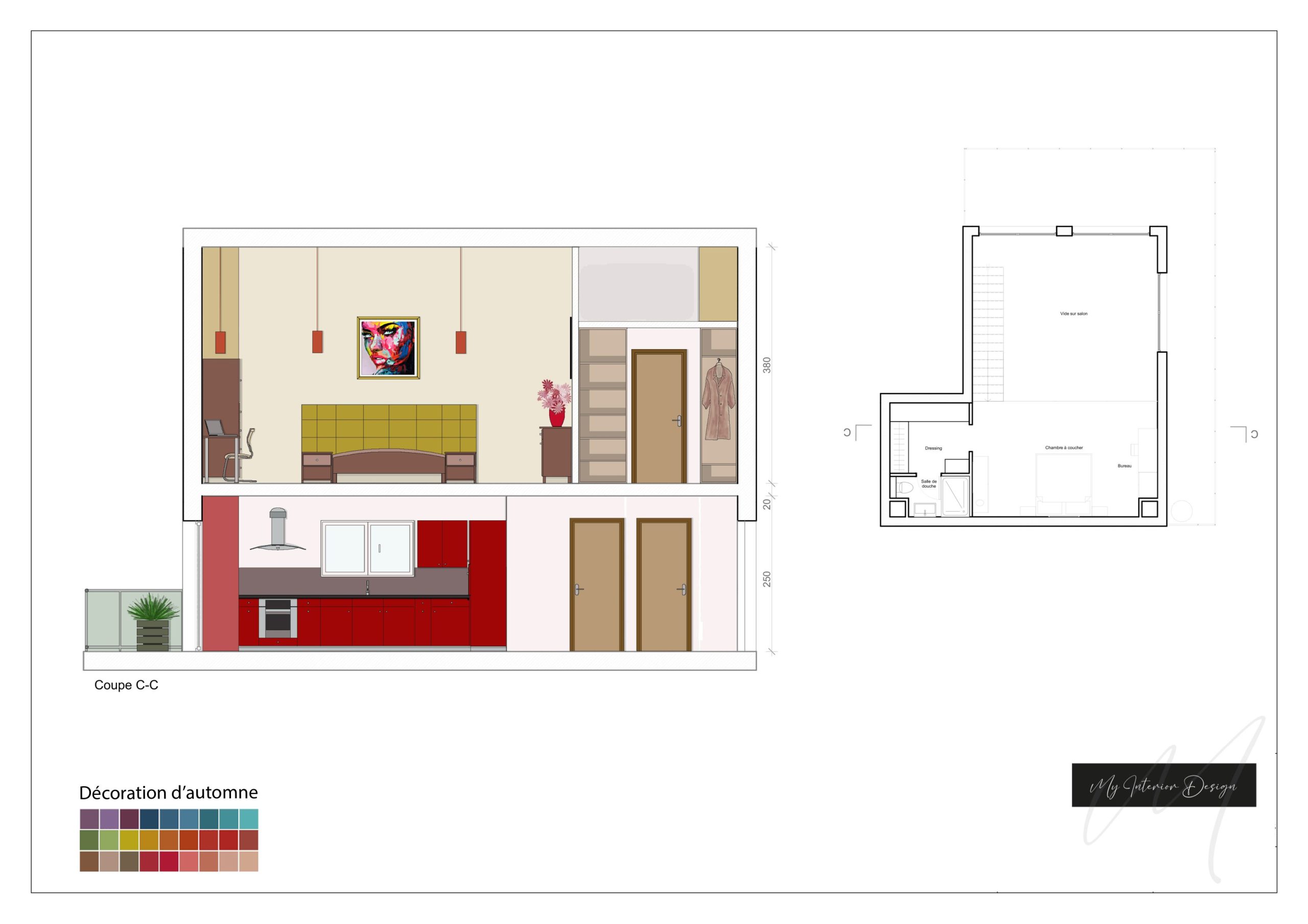 Projet Studio-Mezzanine (Coupe C couleur)
